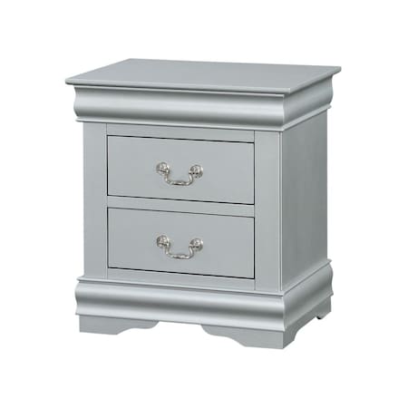 Gfancy Fixtures 16 x 22 x 24 in. Platinum Wood Nightstand GF2473818